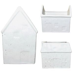 3pc Target Ceramic House Planters Cottage Farmhouse  Houses White New